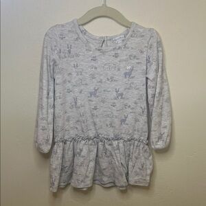 babycottons Gray Girl Dress with Animal Print